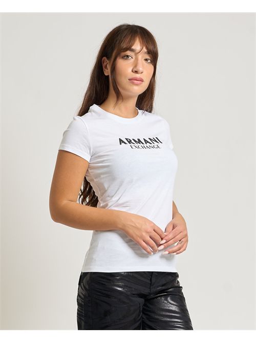 AX women's crew neck T-shirt with logo ARMANI EXCHANGE | XW001388-AF10356U0002